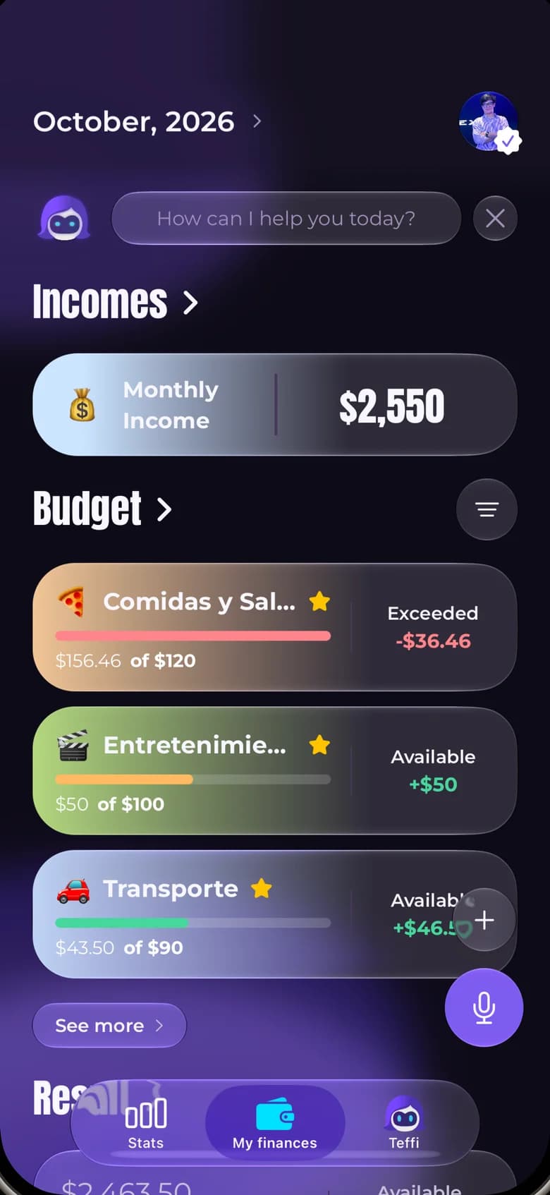 Teffi in dark theme